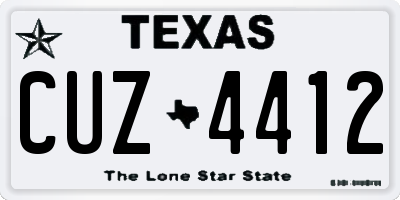 TX license plate CUZ4412