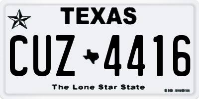 TX license plate CUZ4416