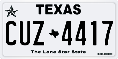 TX license plate CUZ4417