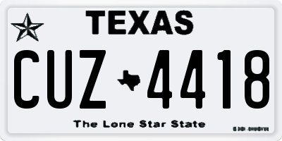 TX license plate CUZ4418