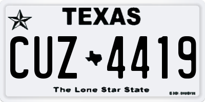 TX license plate CUZ4419
