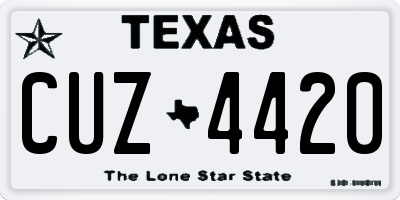 TX license plate CUZ4420