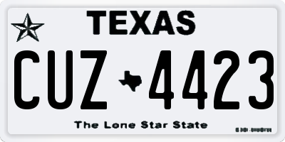 TX license plate CUZ4423