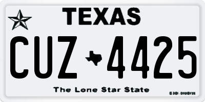 TX license plate CUZ4425