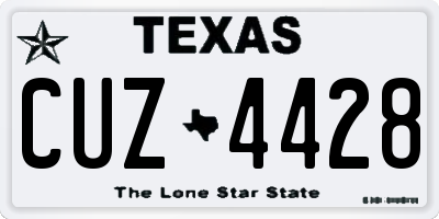 TX license plate CUZ4428