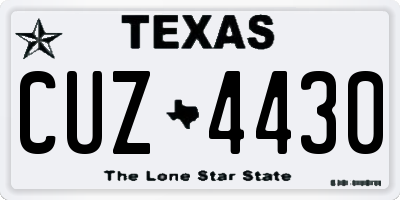 TX license plate CUZ4430