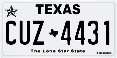 TX license plate CUZ4431
