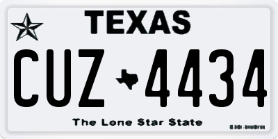 TX license plate CUZ4434