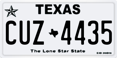 TX license plate CUZ4435