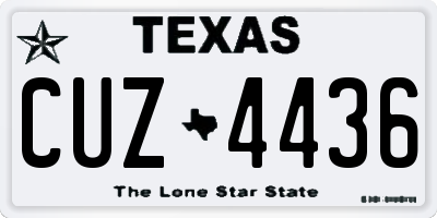 TX license plate CUZ4436