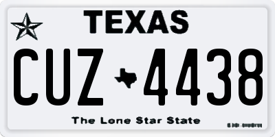 TX license plate CUZ4438