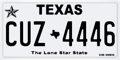 TX license plate CUZ4446