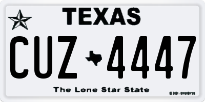 TX license plate CUZ4447