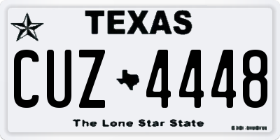 TX license plate CUZ4448
