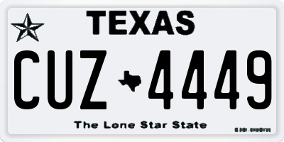 TX license plate CUZ4449