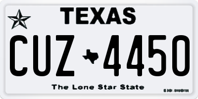 TX license plate CUZ4450