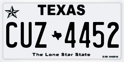TX license plate CUZ4452