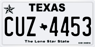 TX license plate CUZ4453