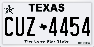 TX license plate CUZ4454