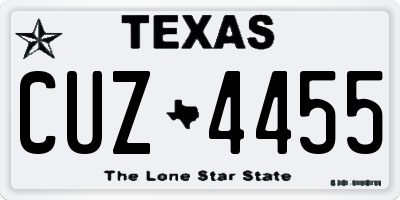 TX license plate CUZ4455