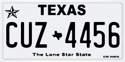 TX license plate CUZ4456