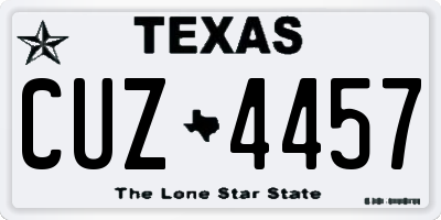 TX license plate CUZ4457