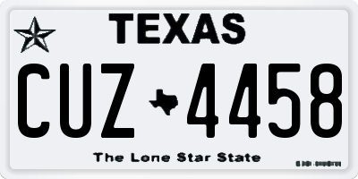 TX license plate CUZ4458