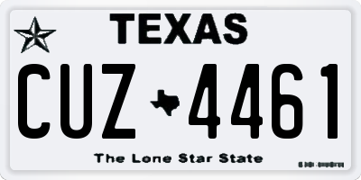 TX license plate CUZ4461