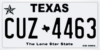 TX license plate CUZ4463