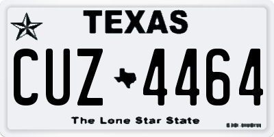 TX license plate CUZ4464