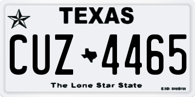 TX license plate CUZ4465