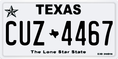 TX license plate CUZ4467