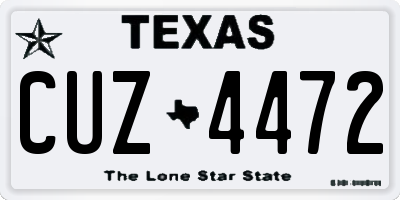 TX license plate CUZ4472