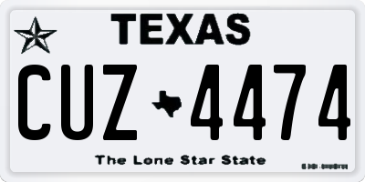 TX license plate CUZ4474
