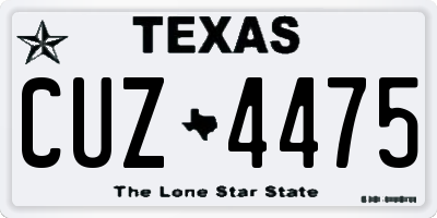 TX license plate CUZ4475