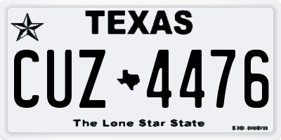 TX license plate CUZ4476