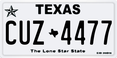 TX license plate CUZ4477