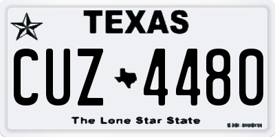 TX license plate CUZ4480