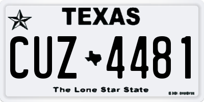 TX license plate CUZ4481