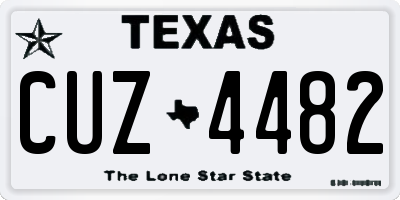 TX license plate CUZ4482