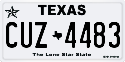 TX license plate CUZ4483