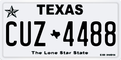 TX license plate CUZ4488