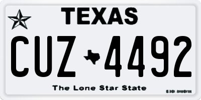 TX license plate CUZ4492