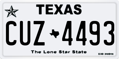 TX license plate CUZ4493