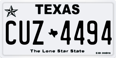 TX license plate CUZ4494