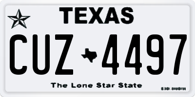 TX license plate CUZ4497