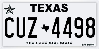 TX license plate CUZ4498