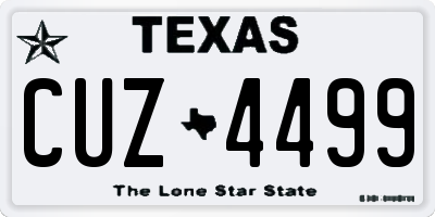 TX license plate CUZ4499