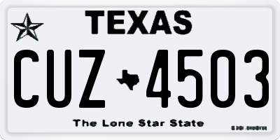 TX license plate CUZ4503