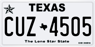 TX license plate CUZ4505
